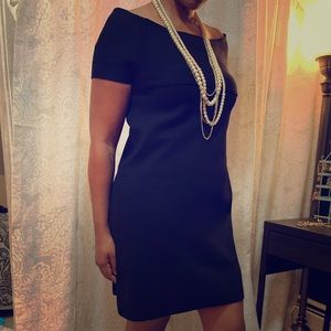 Off-the-shoulder essential black dress